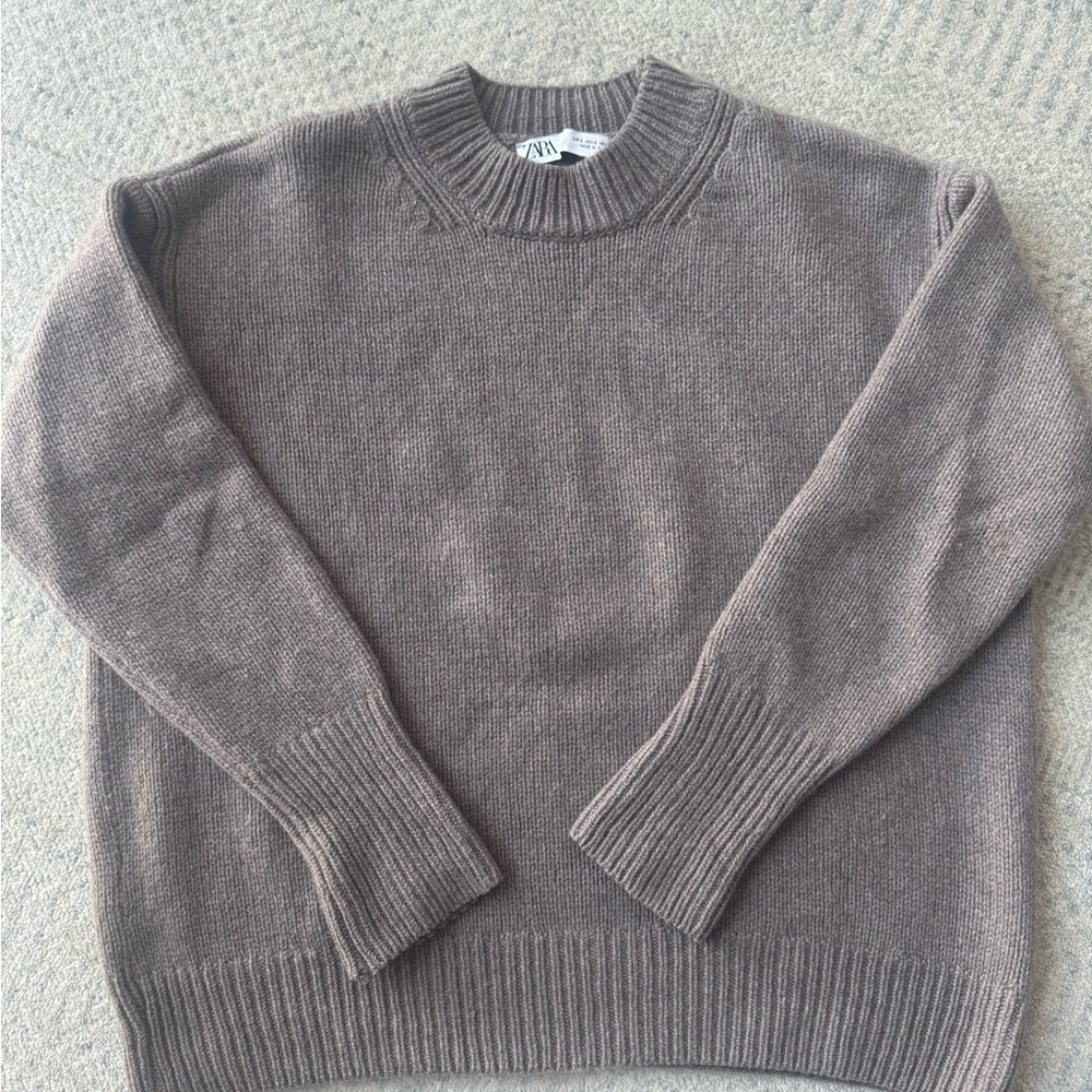 Zara Women’s CashmereTaupe Crewneck Sweater
